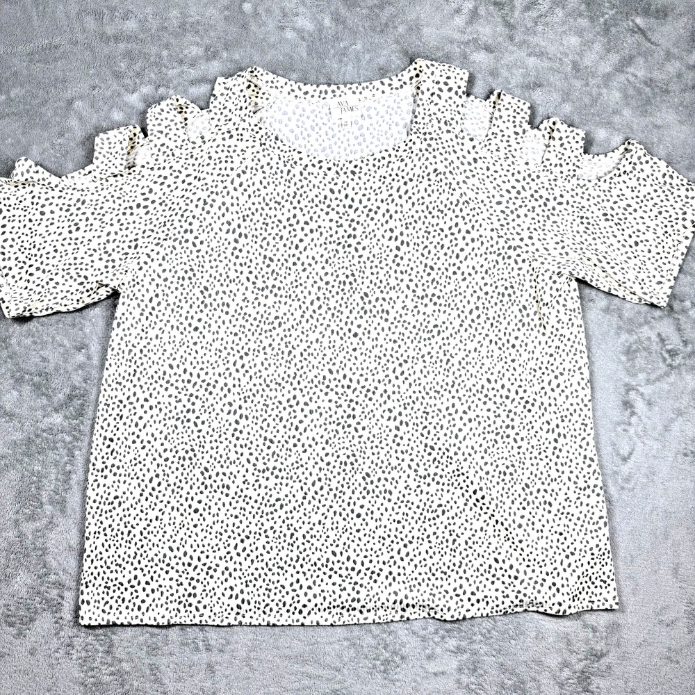 Ava James Leopard Print Ladder Strap Blouse Womens 2X Plus Size‎ Boxy Fit